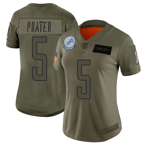 Detroit Lions #5 Matt Prater Camo Women's Stitched Limited 2019 Salute to Service Jersey Womens cheap jerseys for sale - CheapJerseys.Shop