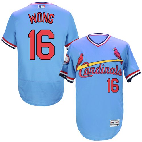 St.Louis Cardinals #16 Kolten Wong Light Blue Flexbase Authentic Collection Cooperstown Stitched Jersey Men's cheap jerseys for sale - CheapJerseys.Shop
