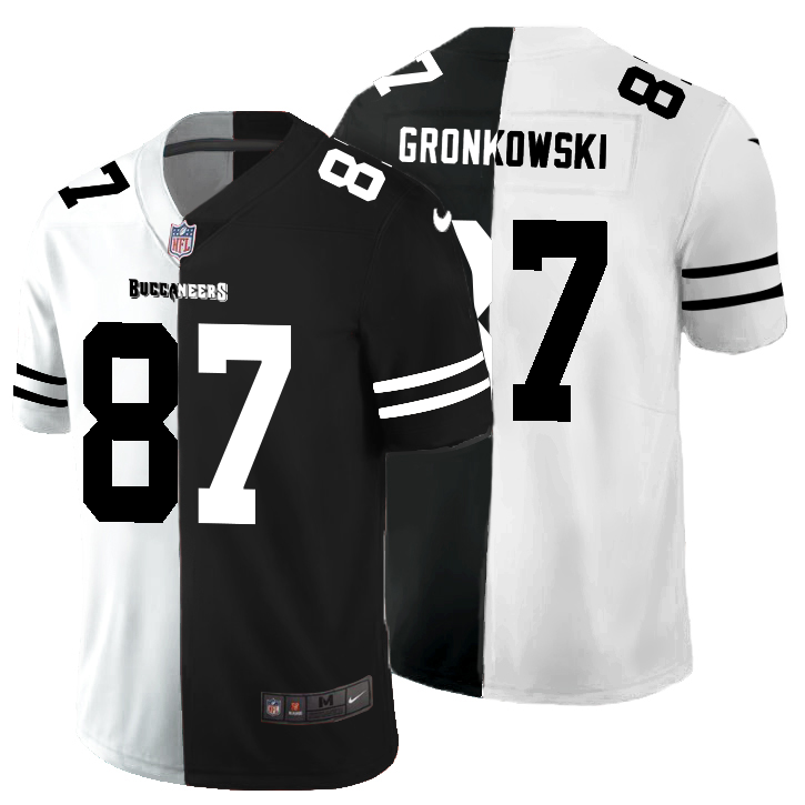 Tampa Bay Buccaneers #87 Rob Gronkowski Men's Black V White Peace Split Vapor Untouchable Limited Jersey cheap jerseys for sale - CheapJerseys.Shop