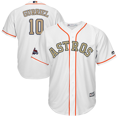 Houston Astros #10 Yuli Gurriel White 2018 Gold Program Cool Base Stitched Jersey Men's cheap jerseys for sale - CheapJerseys.Shop