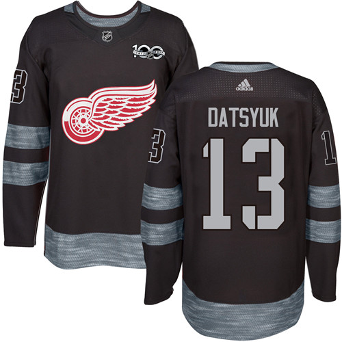 Detroit Red Wings #13 Pavel Datsyuk Black 1917-2017 100th Anniversary Stitched Jersey Men's cheap jerseys for sale - CheapJerseys.Shop