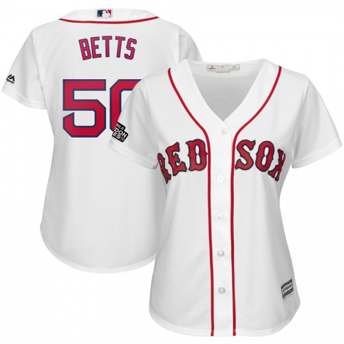 Boston Boston Red Sox #50 Mookie Betts Majestic Women's 2019 London Series Cool Base Player Jersey White Womens cheap jerseys for sale - CheapJerseys.Shop