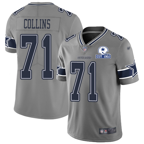Dallas Cowboys #71 La'el Collins Gray Men's Stitched With Established In 1960 Patch Limited Inverted Legend Jersey Men's cheap jerseys for sale - CheapJerseys.Shop
