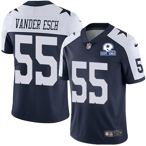 Cowboys #55 Leighton Vander Esch Navy Blue Thanksgiving Men's Stitched With Established In 1960 Patch Vapor Untouchable Limited Throwback Jersey cheap jerseys for sale - CheapJerseys.Shop