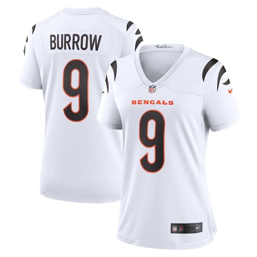 Cincinnati Bengals #9 Joe Burrow White Women's Game Jersey cheap jerseys for sale - CheapJerseys.Shop