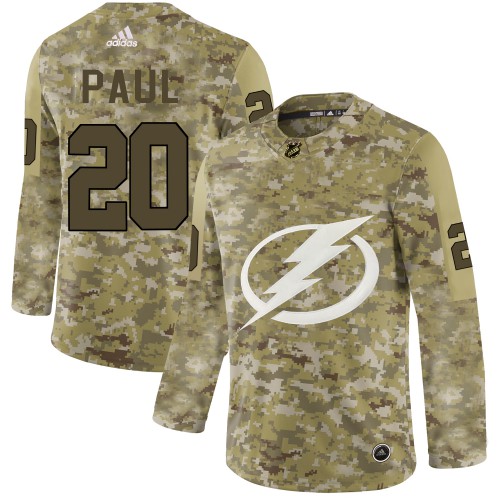 Tampa Bay Lightning #20 Nicholas Paul Camo Authentic Stitched Jersey Men's cheap jerseys for sale - CheapJerseys.Shop