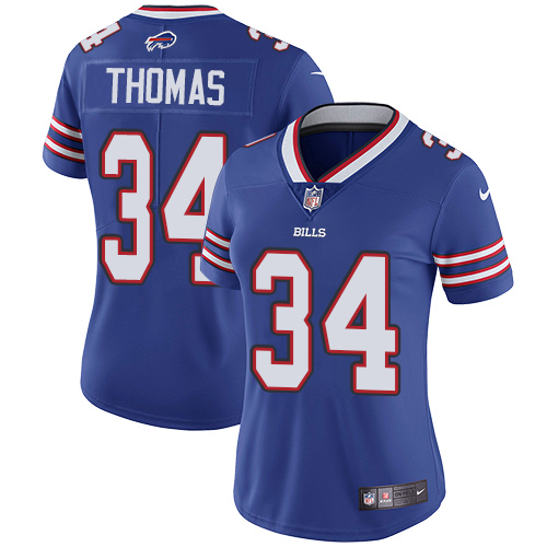 Buffalo Bills #34 Thurman Thomas Royal Blue Team Color Women's Stitched Vapor Untouchable Limited Jersey Womens cheap jerseys for sale - CheapJerseys.Shop