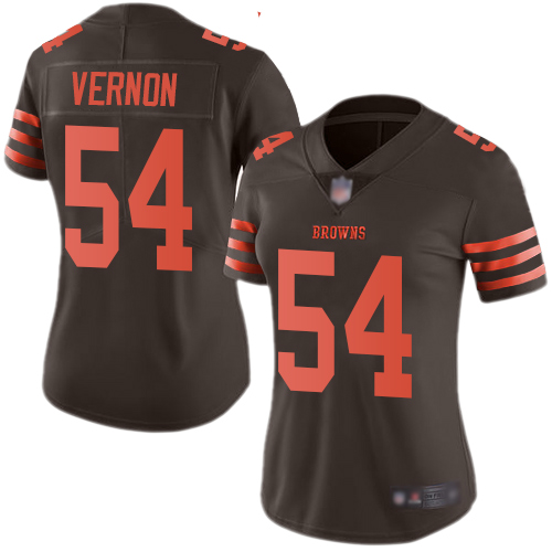 Cleveland Browns #54 Olivier Vernon Brown Women's Stitched Limited Rush Jersey Womens cheap jerseys for sale - CheapJerseys.Shop