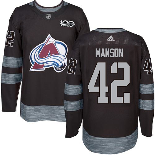 Colorado Avalanche #42 Josh Manson Black 1917-2017 100th Anniversary Stitched Jersey Men's cheap jerseys for sale - CheapJerseys.Shop