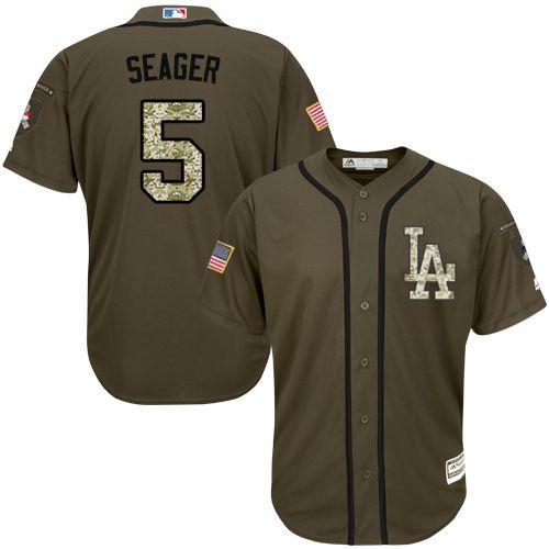 Los Angeles Dodgers #5 Corey Seager Green Salute to Service Stitched Jersey Men's cheap jerseys for sale - CheapJerseys.Shop