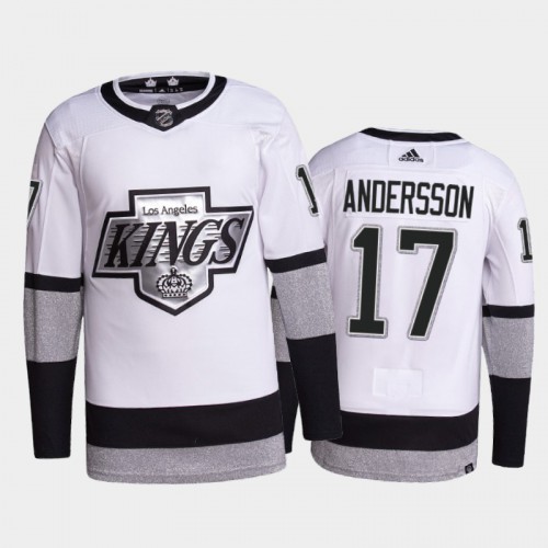 Los Angeles Kings #17 Lias Andersson Men's 2021-22 Alternate Authentic Jersey - White Men's cheap jerseys for sale - CheapJerseys.Shop