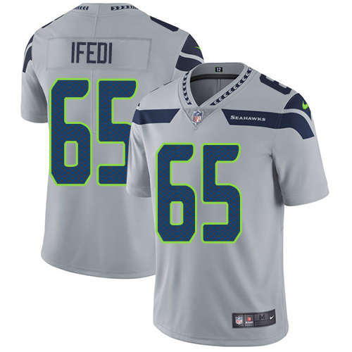 Seattle Seahawks #65 Germain Ifedi Grey Alternate Men's Stitched Vapor Untouchable Limited Jersey Men's cheap jerseys for sale - CheapJerseys.Shop
