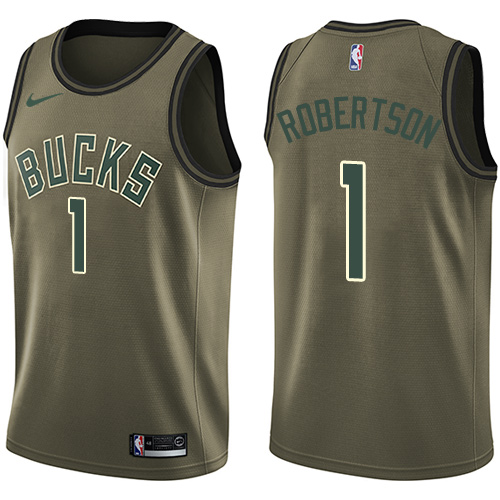 Milwaukee Bucks #1 Oscar Robertson Green Salute to Service Youth Swingman Jersey Youth cheap jerseys for sale - CheapJerseys.Shop