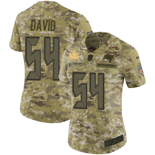 Buccaneers #54 Lavonte David Camo Women's Super Bowl LV Champions Patch Stitched Limited 2018 Salute To Service Jersey cheap jerseys for sale - CheapJerseys.Shop