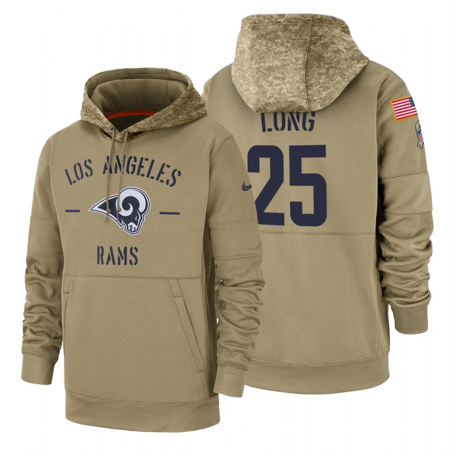 Los Angeles Rams #25 David Long Tan 2019 Salute To Service Name & Number Sideline Therma Pullover Hoodie cheap jerseys for sale - CheapJerseys.Shop