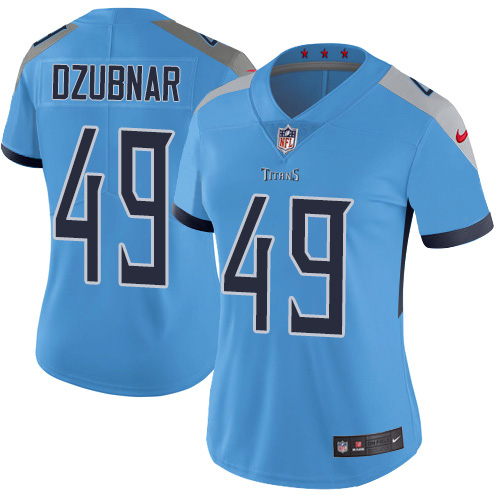 Tennessee Titans #49 Nick Dzubnar Light Blue Alternate Women's Stitched Vapor Untouchable Limited Jersey Womens cheap jerseys for sale - CheapJerseys.Shop