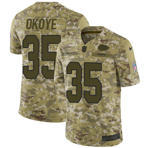 Kansas City Chiefs #35 Christian Okoye Camo Men's Stitched Limited 2018 Salute To Service Jersey Men's cheap jerseys for sale - CheapJerseys.Shop