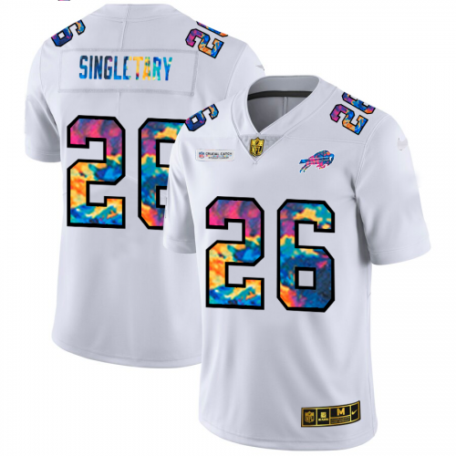 Buffalo Buffalo Bills #26 Devin Singletary Men's White Multi-Color 2020 Crucial Catch Limited Jersey Men's cheap jerseys for sale - CheapJerseys.Shop