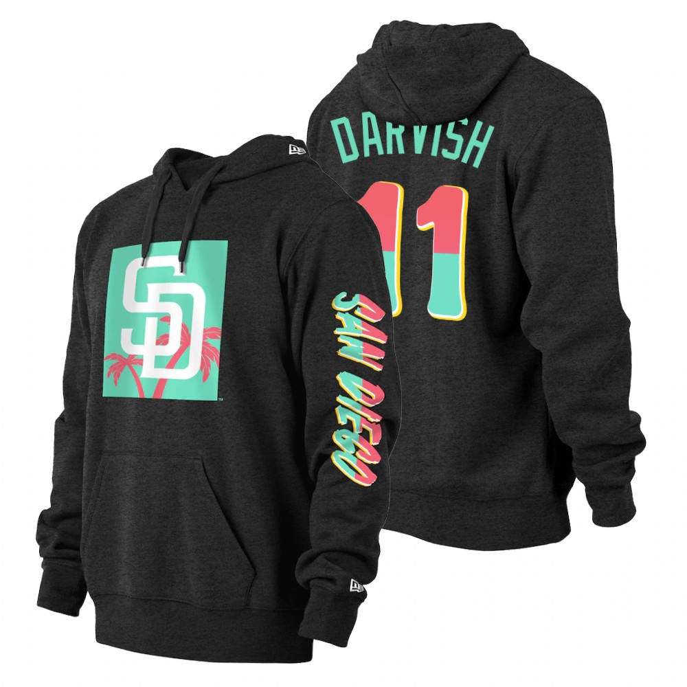 San Diego Padres #11 Yu Darvish Men's 2022 City Connect Hoodie - Black cheap jerseys for sale - CheapJerseys.Shop