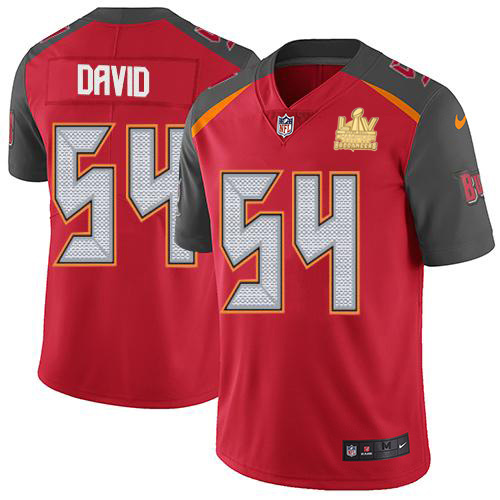 Buccaneers #54 Lavonte David Red Team Color Men's Super Bowl LV Champions Patch Vapor Untouchable Limited Jersey cheap jerseys for sale - CheapJerseys.Shop