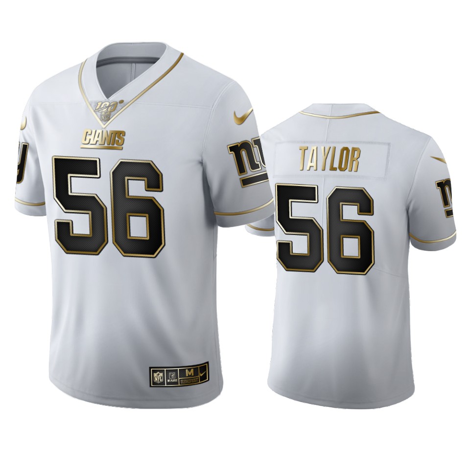New York Giants #56 Lawrence Taylor Men's White Golden Edition Vapor Limited 100 Jersey cheap jerseys for sale - CheapJerseys.Shop