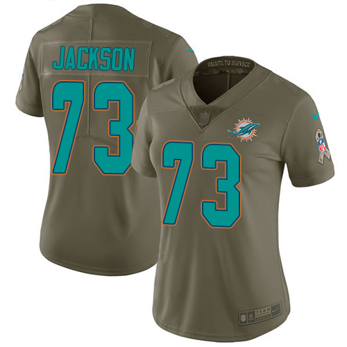 Miami Dolphins #73 Austin Jackson Olive Women's Stitched Limited 2017 Salute To Service Jersey Womens cheap jerseys for sale - CheapJerseys.Shop