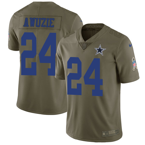 Dallas Cowboys #24 Chidobe Awuzie Olive Men's Stitched Limited 2017 Salute To Service Jersey Men's cheap jerseys for sale - CheapJerseys.Shop