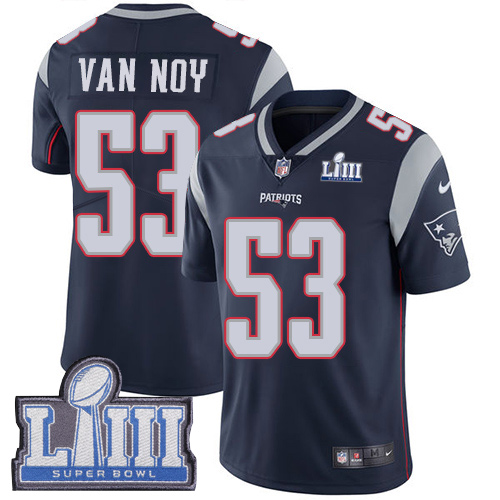 New England Patriots #53 Kyle Van Noy Navy Blue Team Color Super Bowl LIII Bound Men's Stitched Vapor Untouchable Limited Jersey Men's cheap jerseys for sale - CheapJerseys.Shop