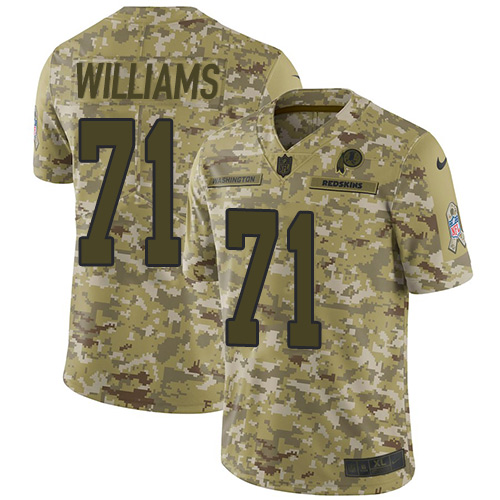 Washington Commanders #71 Trent Williams Camo Men's Stitched Limited 2018 Salute To Service Jersey Men's cheap jerseys for sale - CheapJerseys.Shop
