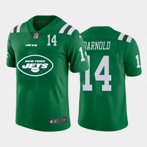 New York New York Jets #14 Sam Darnold Green Men's Big Team Logo Player Vapor Limited Jersey Men's cheap jerseys for sale - CheapJerseys.Shop