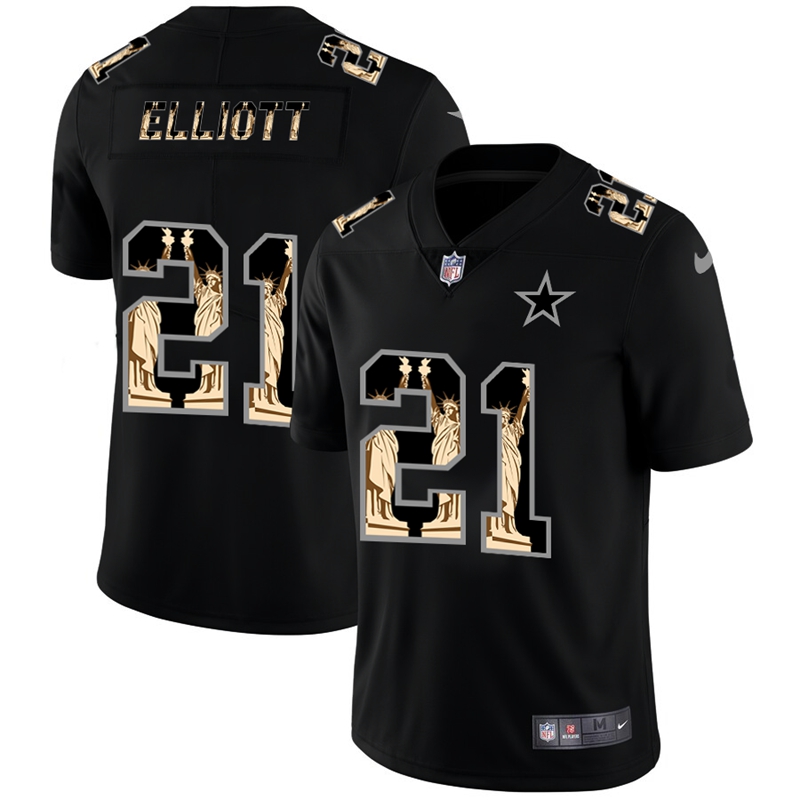 Dallas Cowboys #21 Ezekiel Elliott Carbon Black Vapor Statue Of Liberty Limited Jersey cheap jerseys for sale - CheapJerseys.Shop