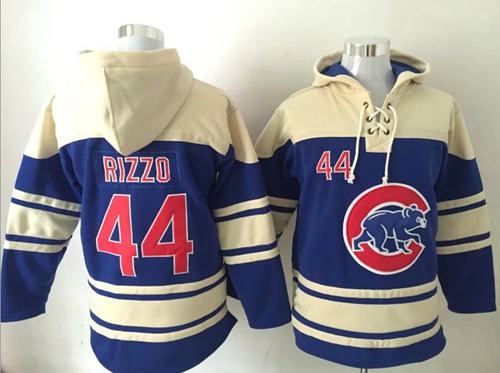 Cubs #44 Anthony Rizzo Blue Sawyer Hooded Sweatshirt Hoodie cheap jerseys for sale - CheapJerseys.Shop