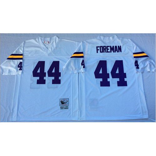 Mitchell And Ness Minnesota Vikings #44 Chuck Foreman White Throwback Stitched Jersey Men's cheap jerseys for sale - CheapJerseys.Shop
