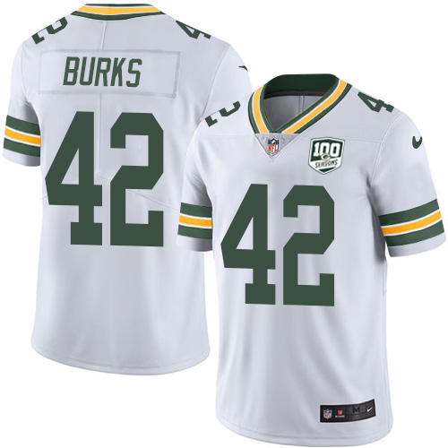 Green Bay Packers #42 Oren Burks White Men's 100th Season Stitched Vapor Untouchable Limited Jersey Men's cheap jerseys for sale - CheapJerseys.Shop