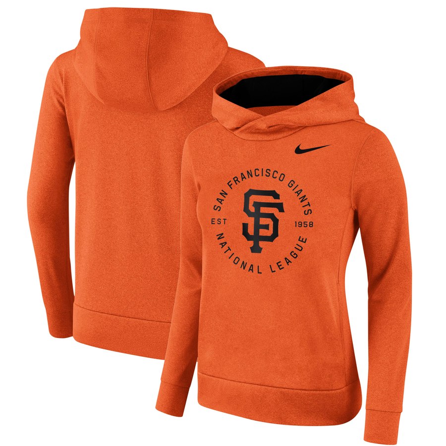 San Francisco Giants Women's Therma Pullover Hoodie Orange cheap jerseys for sale - CheapJerseys.Shop