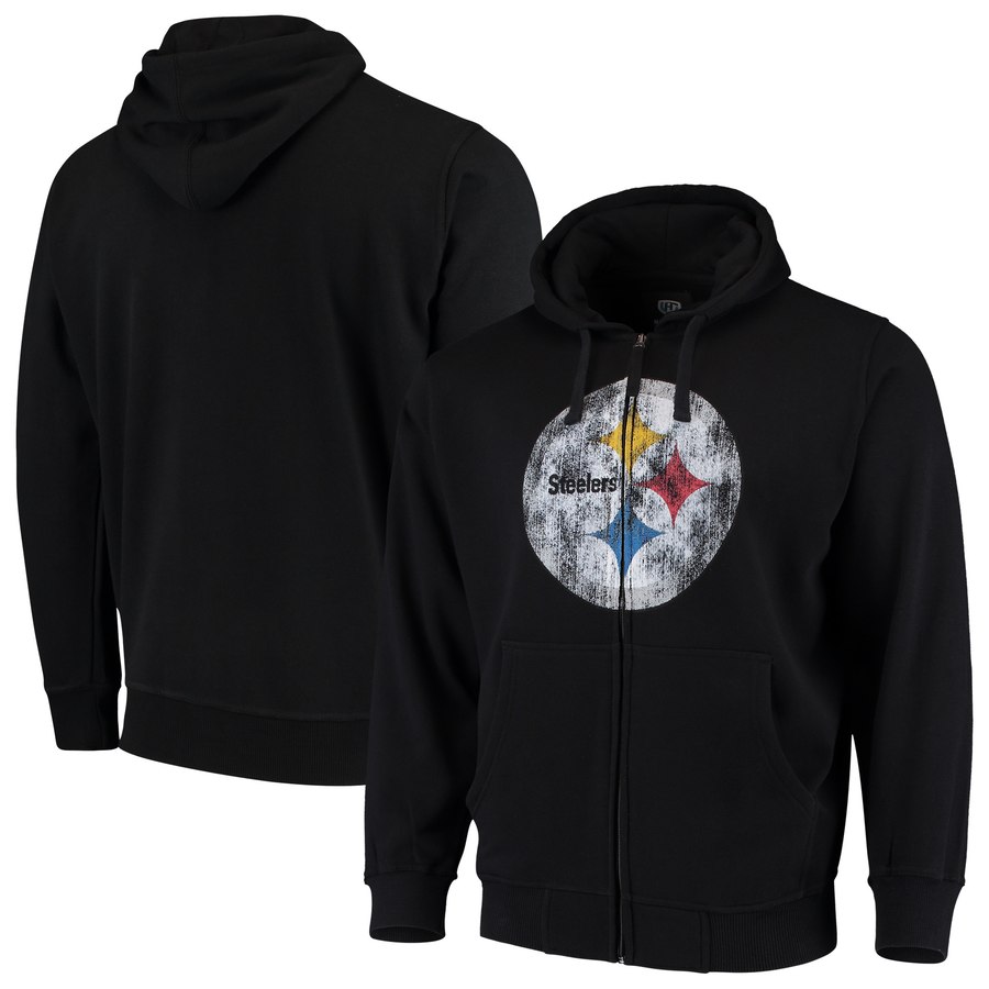 Pittsburgh Steelers G-III Sports By Carl Banks Primary Logo Full-Zip Hoodie Black cheap jerseys for sale - CheapJerseys.Shop