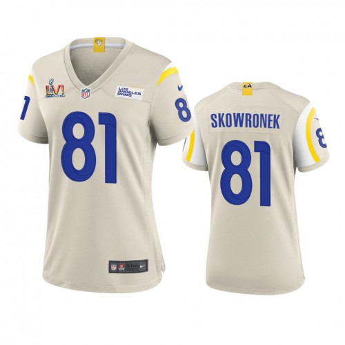 Los Angeles Los Angeles Rams #81 Ben Skowronek Women's Super Bowl LVI Patch Game Jersey - Bone Womens cheap jerseys for sale - CheapJerseys.Shop