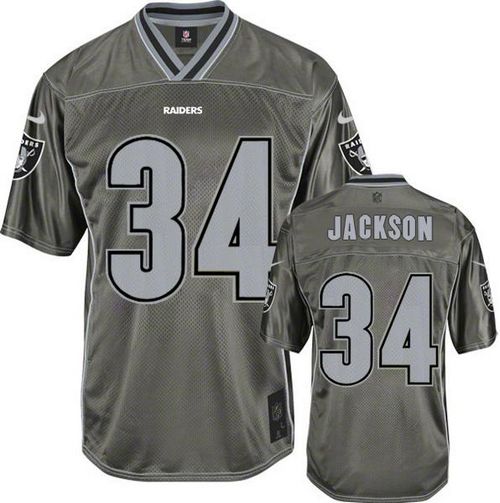 Raiders #34 Bo Jackson Grey Men's Stitched Elite Vapor Jersey cheap jerseys for sale - CheapJerseys.Shop