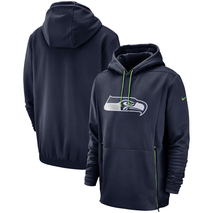Seattle Seahawks Sideline Performance Player Pullover Hoodie College Navy cheap jerseys for sale - CheapJerseys.Shop
