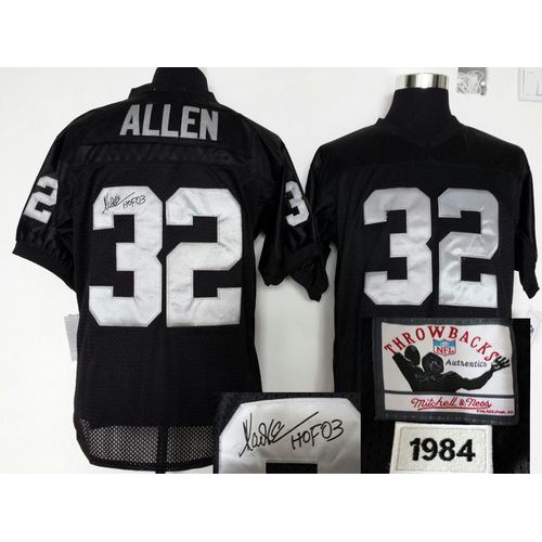 Mitchell And Ness Autographed Las Vegas Raiders #32 Marcus Allen Black Stitched Throwback Jersey Men's cheap jerseys for sale - CheapJerseys.Shop
