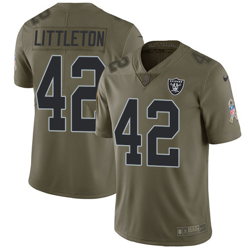 Las Vegas Raiders #42 Cory Littleton Olive Youth Stitched Limited 2017 Salute To Service Jersey Youth cheap jerseys for sale - CheapJerseys.Shop