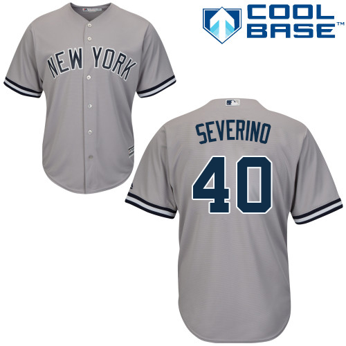 New York Yankees #40 Luis Severino Grey New Cool Base Stitched Jersey Men's cheap jerseys for sale - CheapJerseys.Shop