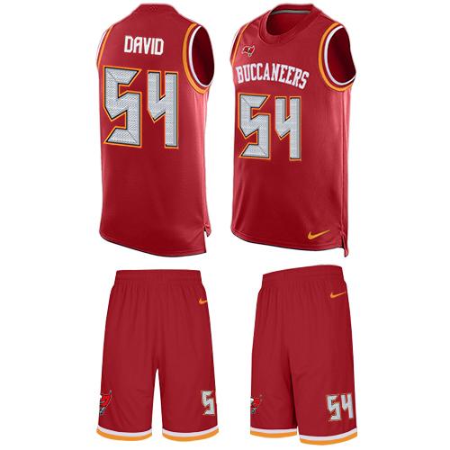 Buccaneers #54 Lavonte David Red Team Color Men's Stitched Limited Tank Top Suit Jersey cheap jerseys for sale - CheapJerseys.Shop
