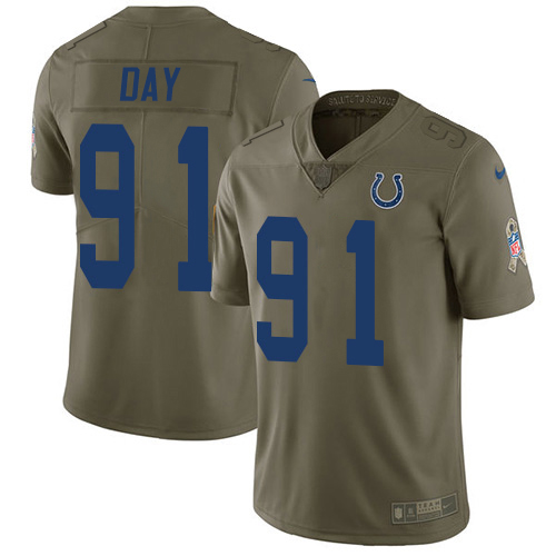 Indianapolis Colts #91 Sheldon Day Olive Youth Stitched Limited 2017 Salute To Service Jersey Youth cheap jerseys for sale - CheapJerseys.Shop