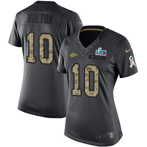 Chiefs #32 Nick Bolton Black Super Bowl LVII Patch Women's Stitched Limited 2016 Salute To Service Jersey cheap jerseys for sale - CheapJerseys.Shop