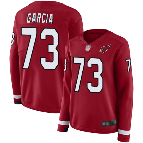Arizona Cardinals #73 Max Garcia Red Team Color Women's Stitched Limited Therma Long Sleeve Jersey Womens cheap jerseys for sale - CheapJerseys.Shop
