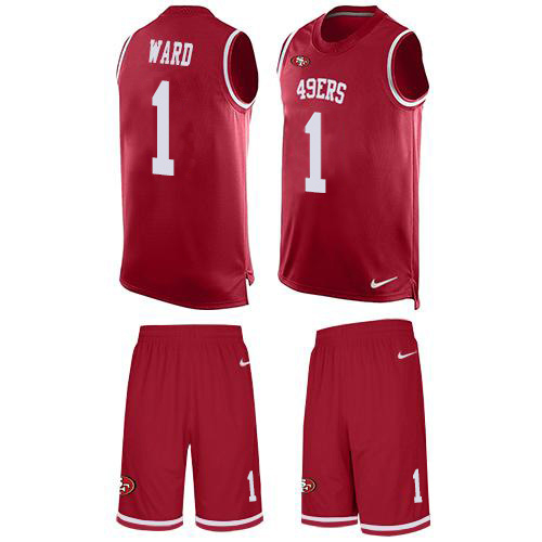 49ers #1 Jimmie Ward Red Team Color Men's Stitched Limited Tank Top Suit Jersey cheap jerseys for sale - CheapJerseys.Shop