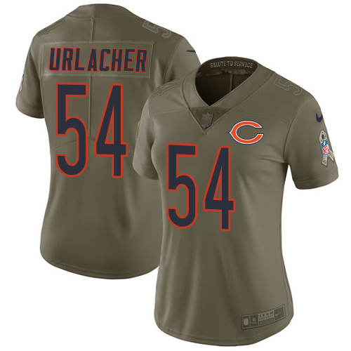 Chicago Bears #54 Brian Urlacher Olive Women's Stitched Limited 2017 Salute to Service Jersey Womens cheap jerseys for sale - CheapJerseys.Shop