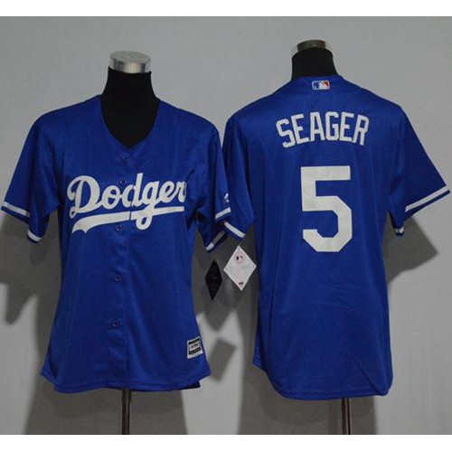 Los Angeles Dodgers #5 Corey Seager Blue Alternate Women's Stitched Jersey Womens cheap jerseys for sale - CheapJerseys.Shop