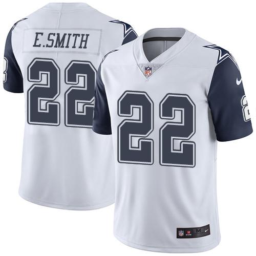 Cowboys #22 Emmitt Smith White Youth Stitched Limited Rush Jersey cheap jerseys for sale - CheapJerseys.Shop